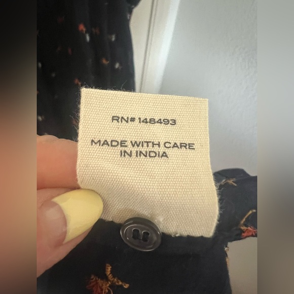 DÔEN Carolina Dress in Navy Carnation Embroidery - Picture 8 of 8